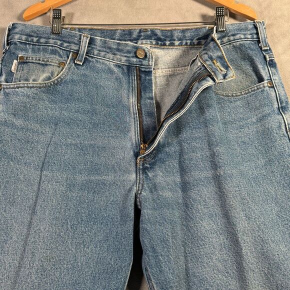 Carhartt Jeans Mens Size 38X32 Blue Relaxed Fit Denim Workwear Rugged B17 DST - Picture 3 of 12